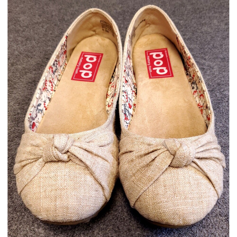 POP Positive  Memory Foam Natural Women's Shoes 8.5 M Flats